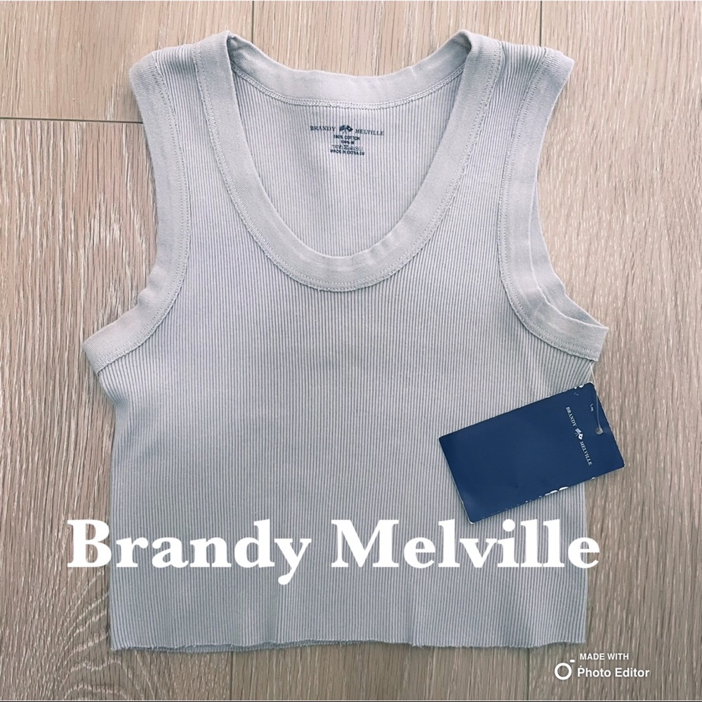 Brandy Melville Tan Ribbed Tank